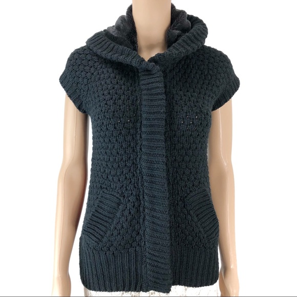Zara hooded knit wear black top size small (#23) - Picture 1 of 8